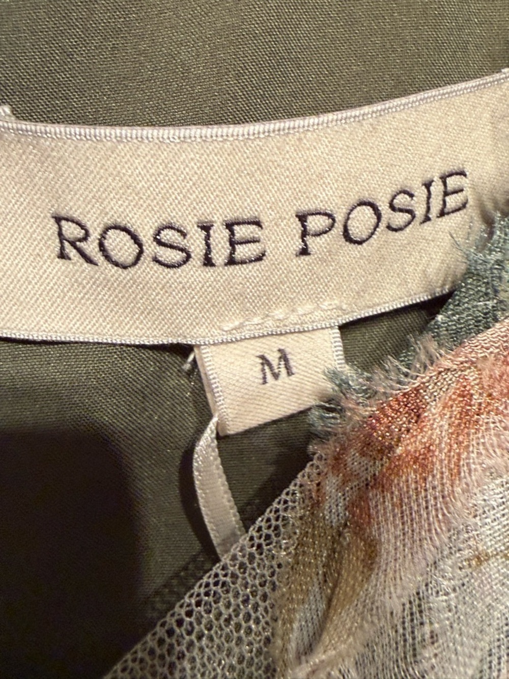 Rosie Posie sage green women’s medium mesh floral 3D fit & flare medium - Picture 5 of 5